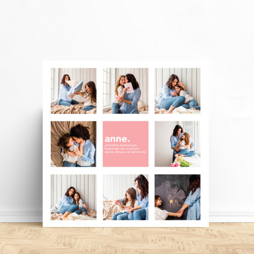 Anneler Günü Özel 8 Fotoğraflı Kanvas 50x50 Anneler Günü Özel 8 Fotoğraflı Kanvas 50x50